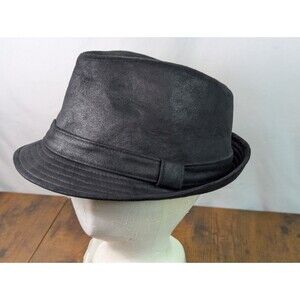 Capello Black Polyester Fedora Hat Size L/XL